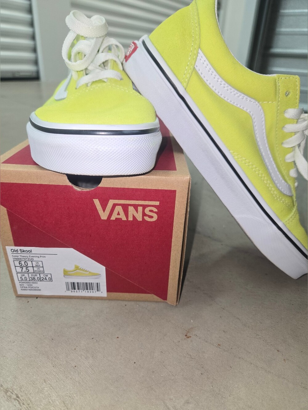 Vans Old Skool Neon Yellow Canvas Sneakers with White Stripe